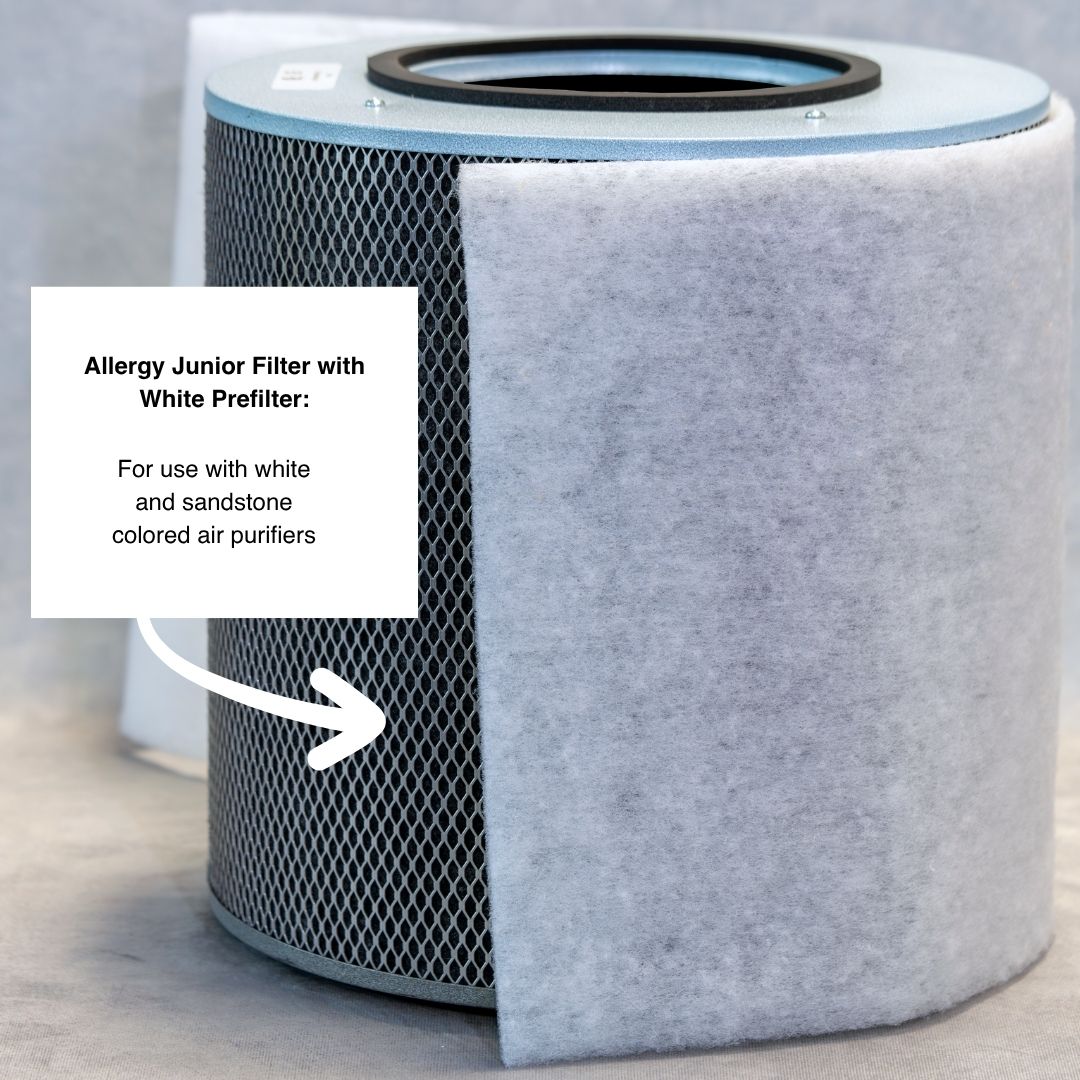 Air filter with white prefilter for use with specific air purifiers