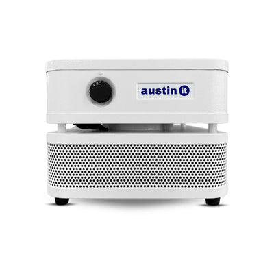 Austin "it" air purifier facing front on a white background