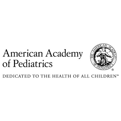 Logo and text of the American Academy of Pediatrics on a white background