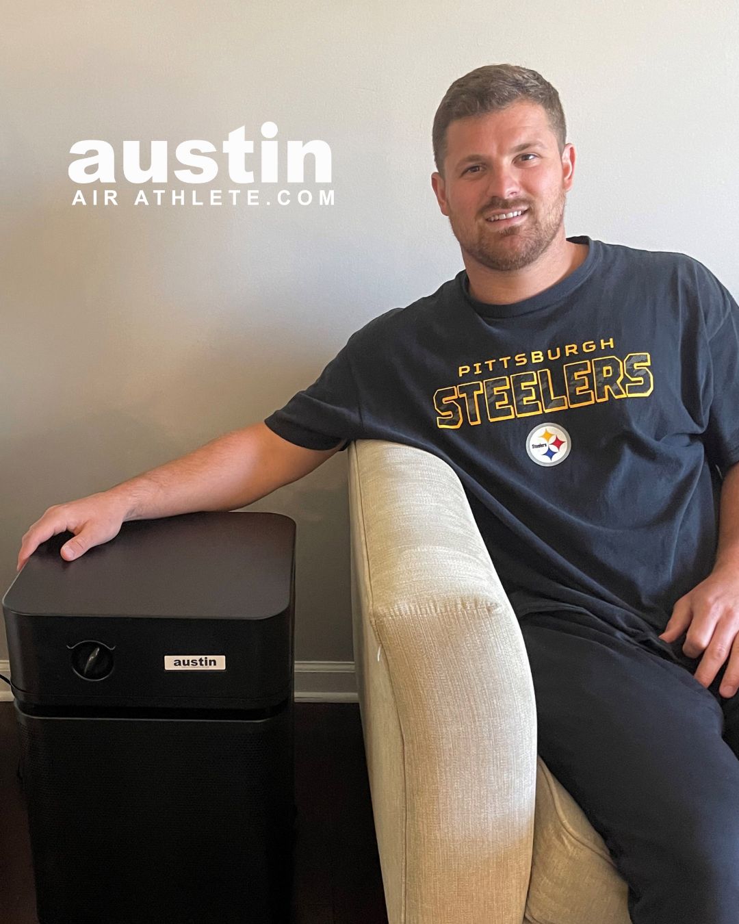christian kuntz the pittsburg steelers long snapper with an austin air purifier