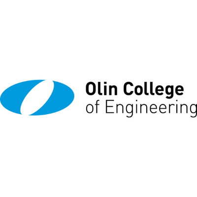 Olin College of Engineering logo with blue and black design on a white background
