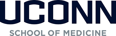 UConn School of Medicine logo in blue on a white background